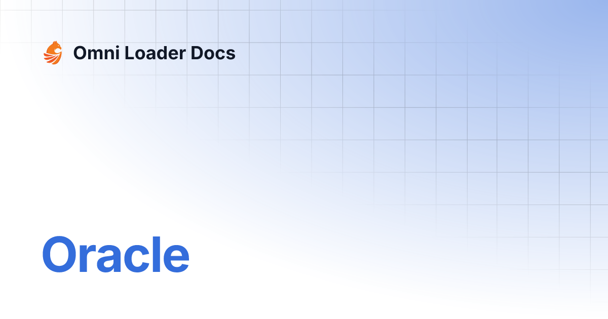 Oracle omni loader docs